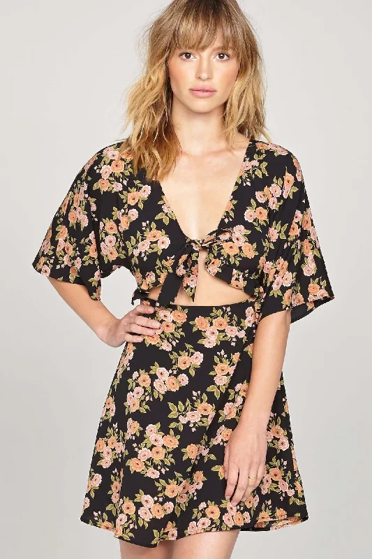 Amuse society Floral Envy Dress - black