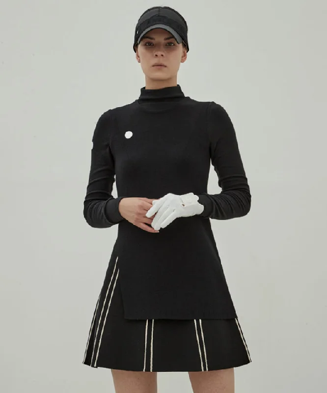 Anell Golf Cathy Slit Knit Dress - Black