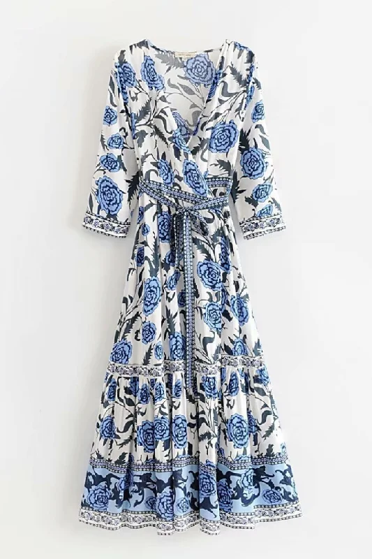 Garden Cotton Wrap Dress