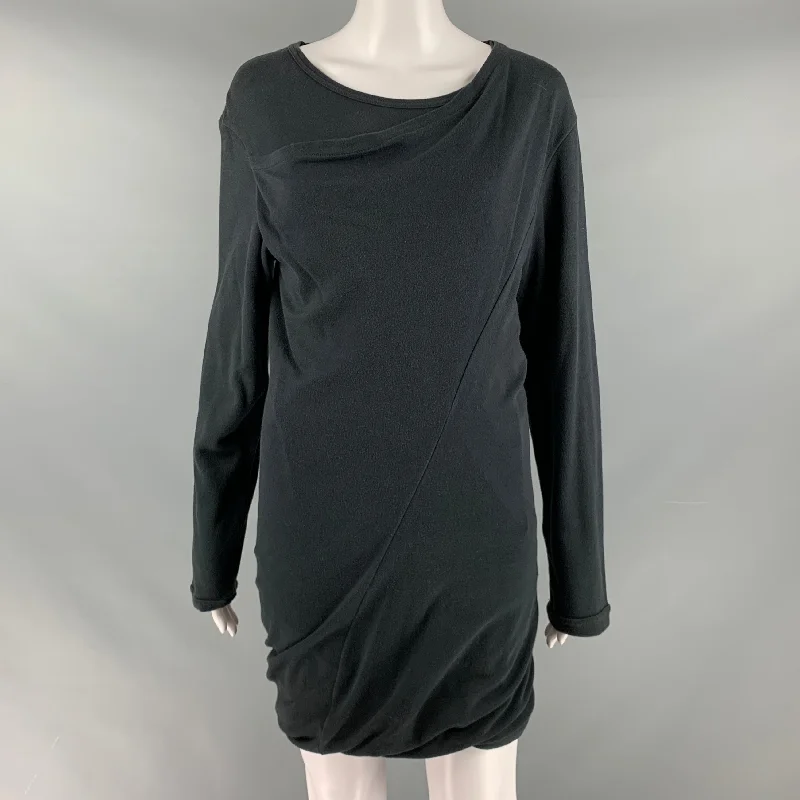 COMME des GARCONS 1980s Size M Black Cotton Bubble Hem Dress