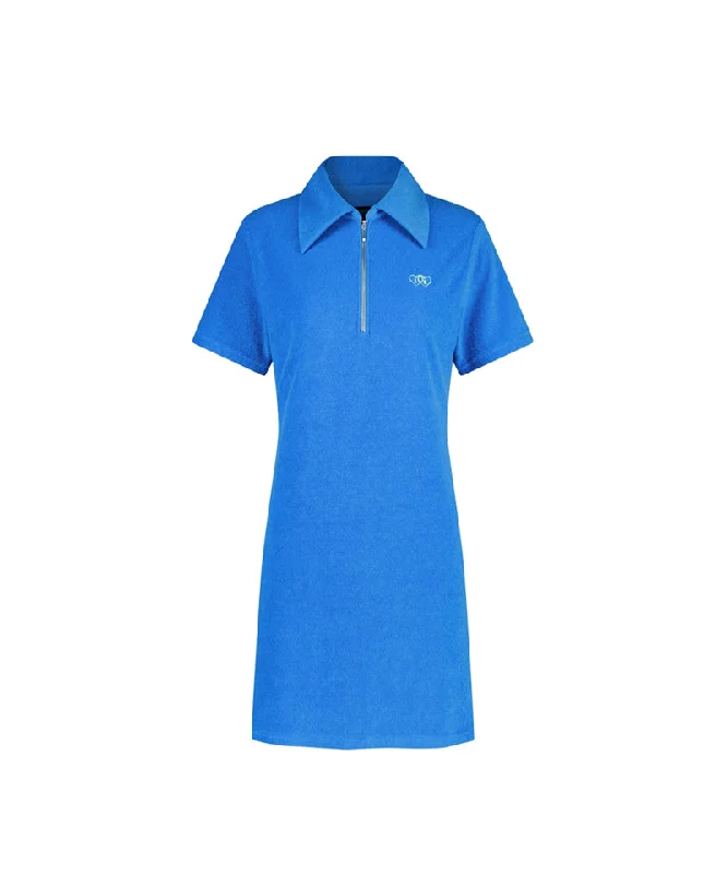 LE SONNET Terry Zip-Up Dress - Blue