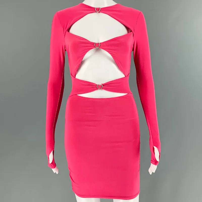 NO BRAND Size XS/S Pink Hearts Cutout Dress