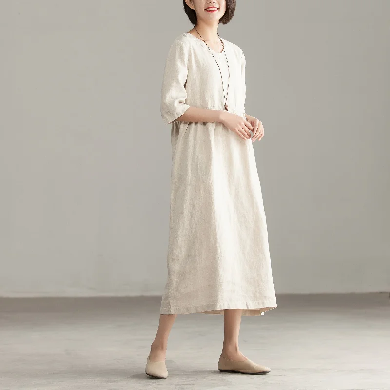 Spring Linen Cotton Women Dresses CH19002