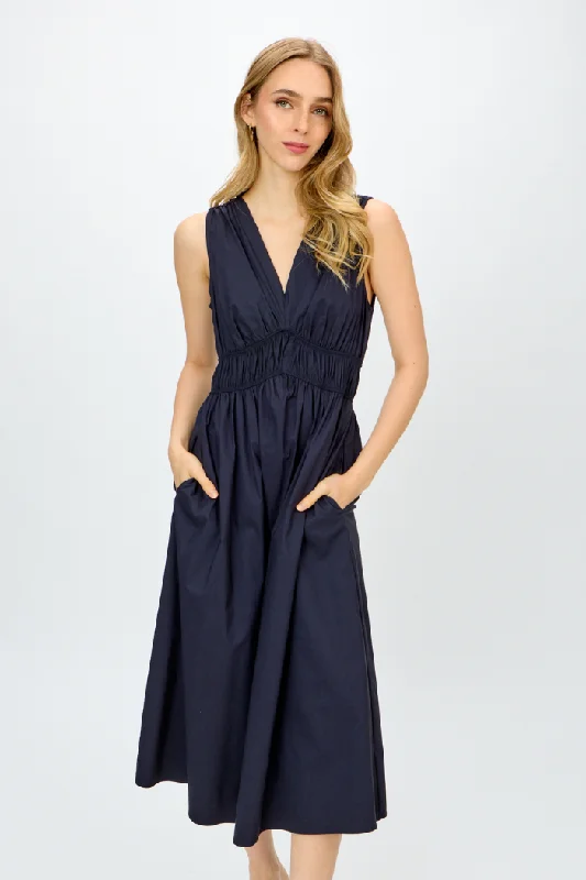 Stretch Poplin Fit-And-Flare Dress