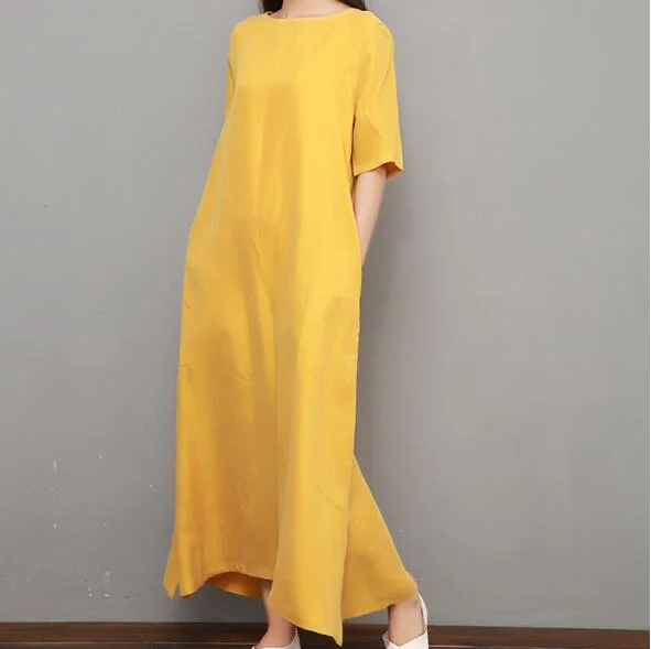 Silk Women Dresses Summer Dresses Women 3/4 Sleeves Dresses 9504