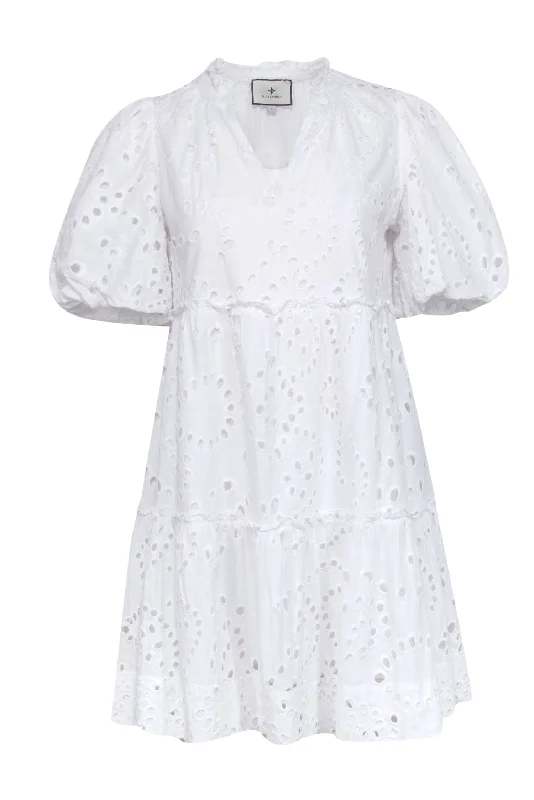 Tuckernuck - White Cotton Eyelet Lace Babydoll Dress Sz S