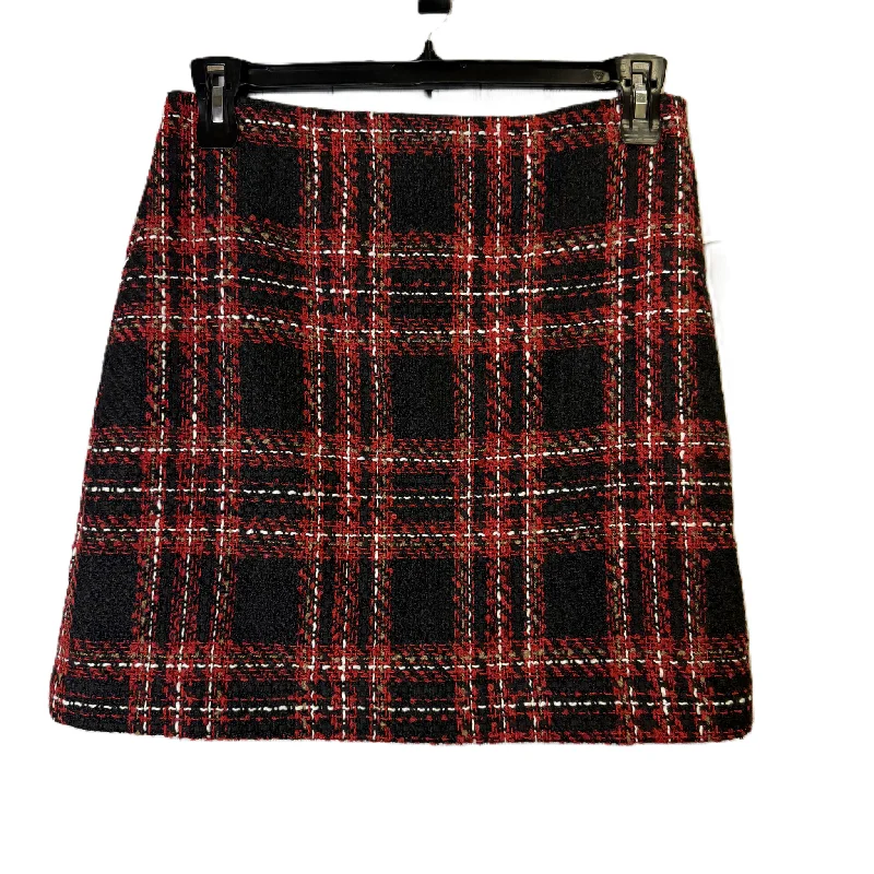 Skirt Mini & Short By Loft In Black & Red, Size: 6