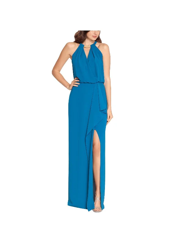 Womens Halter Maxi Evening Dress