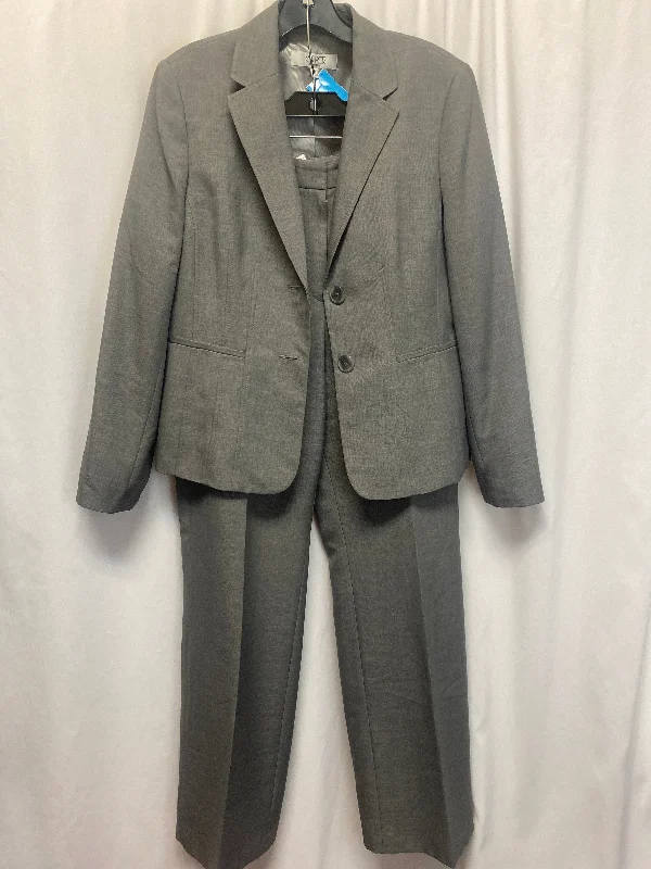 Pants Suit 2pc By Kasper In Grey, Size: L