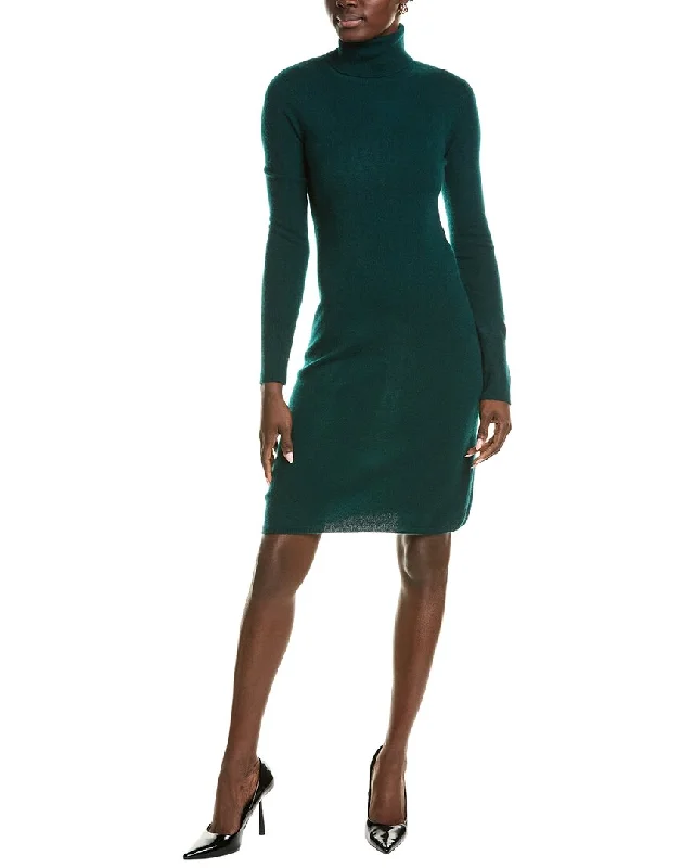 sofiacashmere Classic Turtleneck Cashmere Sweaterdress