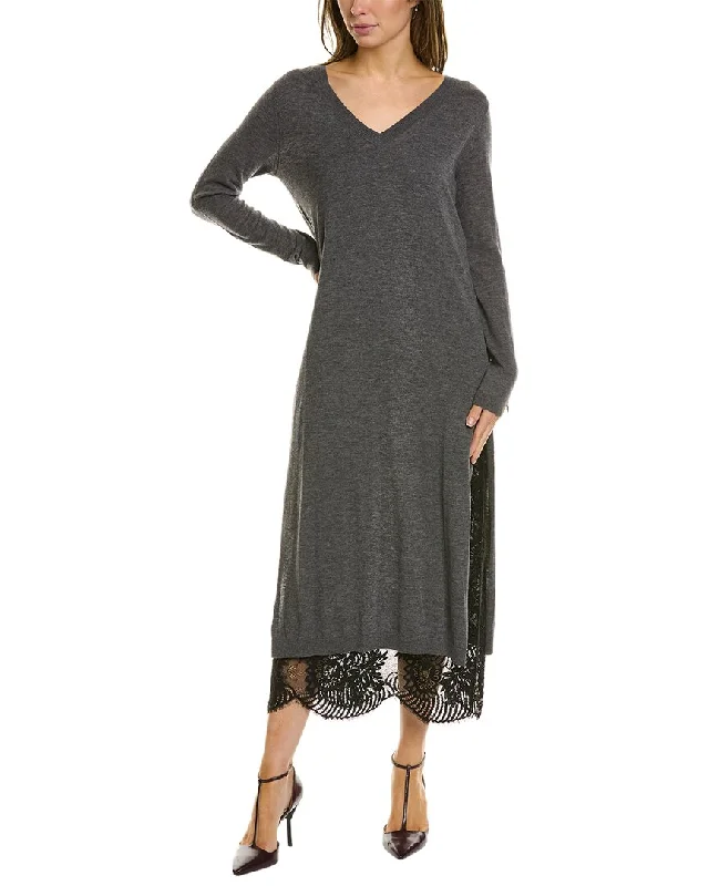 TWINSET V-Neck Wool & Cashmere-Blend Sweaterdress