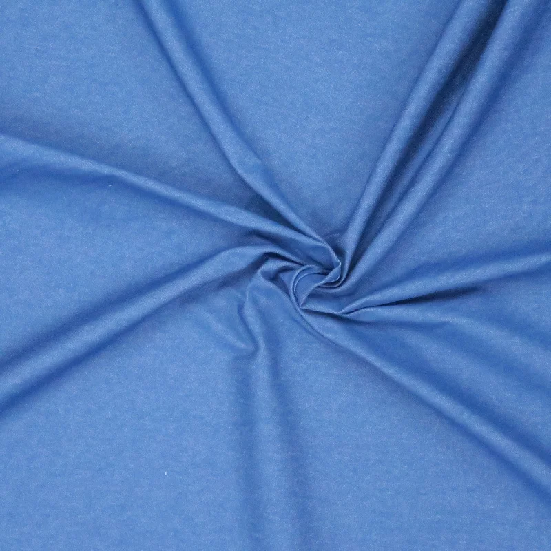 Medium Blue 100% Fine Italian Cotton Denim Fabric