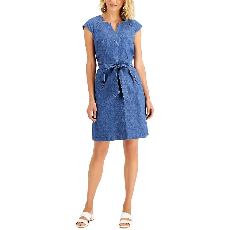 Womens Denim Short Sheath Dress