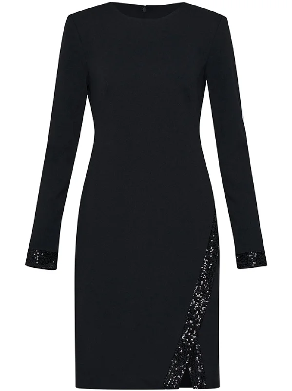 Light Scuba Crepe Sequin Knit Dress