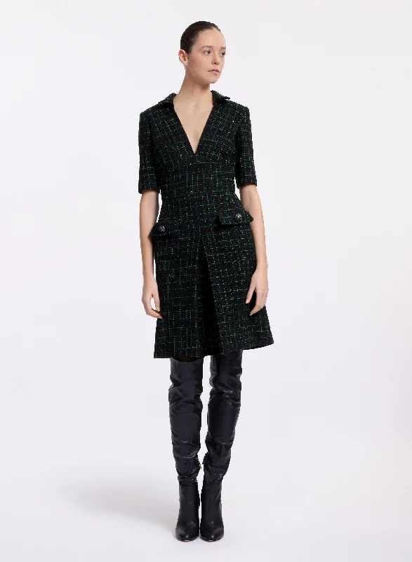 Sequin Tweed Matrix Dress