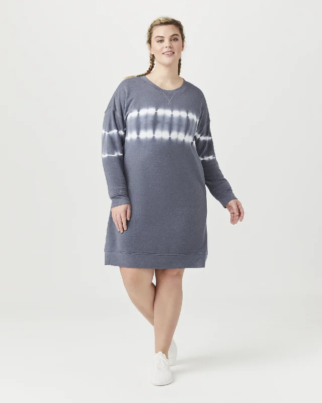 Jadyn Sweatshirt Dress | Azure Blue / White