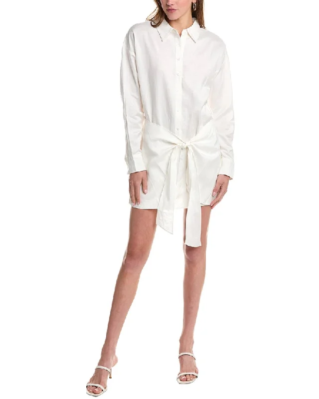 Lucy Paris Cara Tie Linen Shirtdress