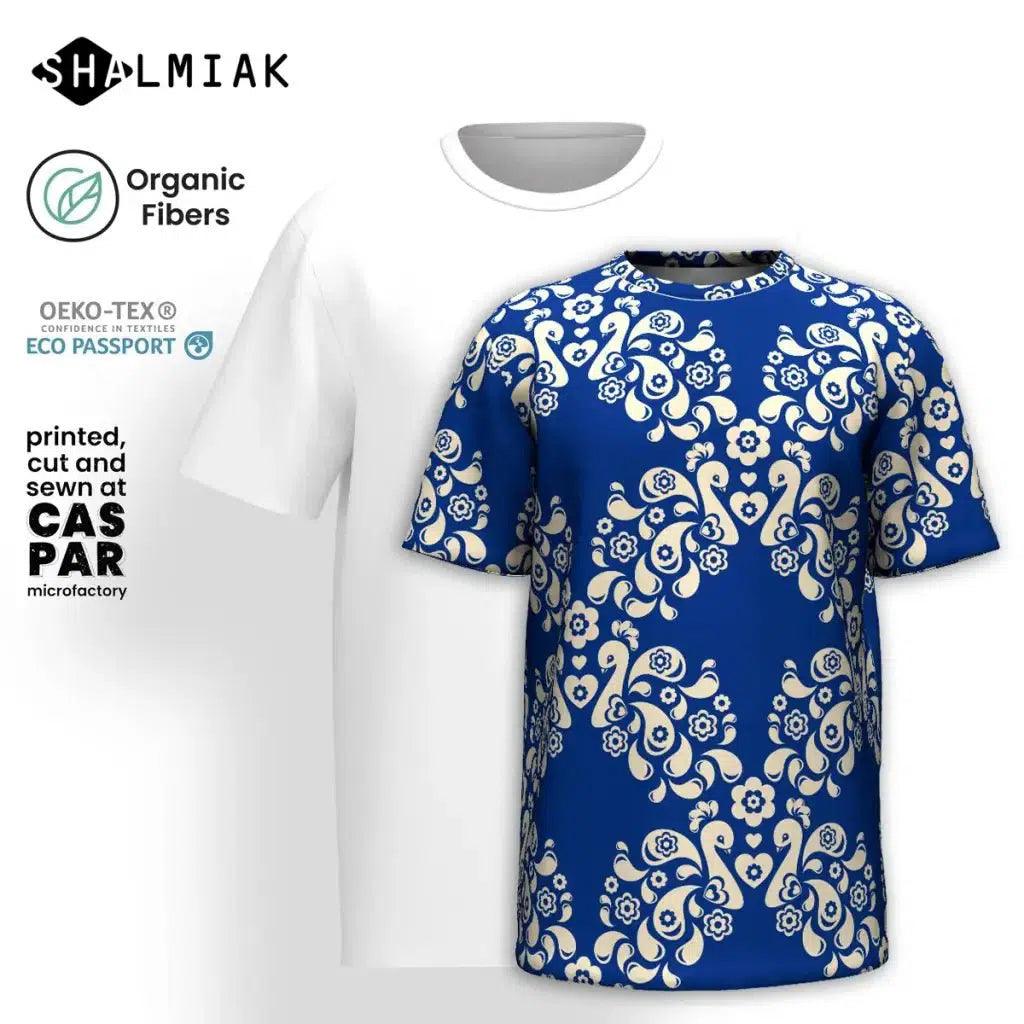 PEACOCK LOVE blue - T-shirt  (organic cotton)