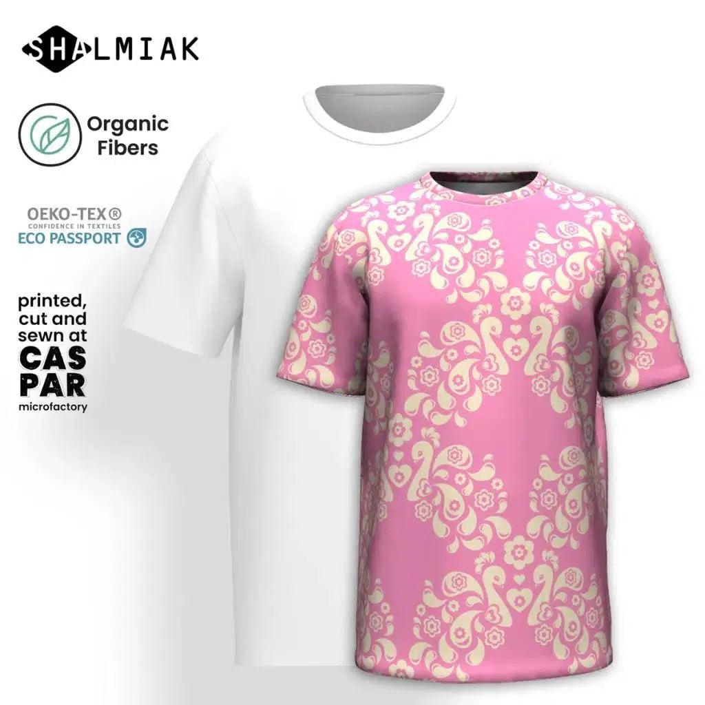 PEACOCK LOVE pink - T-shirt  (organic cotton)